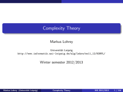 Complexity Theory - informatik.uni-leipzig.de