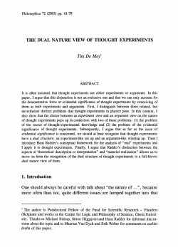 The Dual Nature View of Thought Experiments.