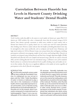 Correlation Between Fluoride Ion Levels in Harnett County Drinking