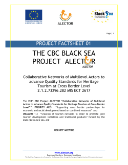 THE CBC BLACK SEA PROJECT ALECT R