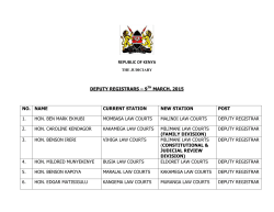 republic of kenya deputy registrars – 9th march, 2015