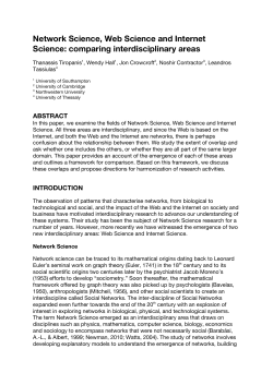 Network Science, Web Science and Internet Science