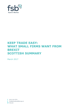 Keep Trade Easy: What small firms want from Brexit