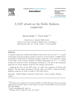 A SAT attack on the Erd˝os&ndash;Szekeres conjecture