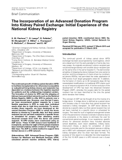 The Incorporation of an Advanced Donation Program Into Kidney