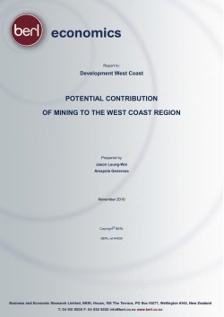 POTENTIAL CONTRIBUTION OF MINING TO THE WEST COAST
