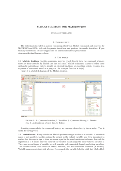MATLAB SUMMARY FOR MATH2070/2970 1. Introduction The