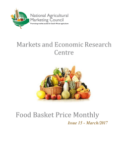 Food Basket Price Monthly - National Agricultural Marketing Council