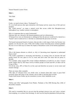 Natural Hazards Lecture Notes