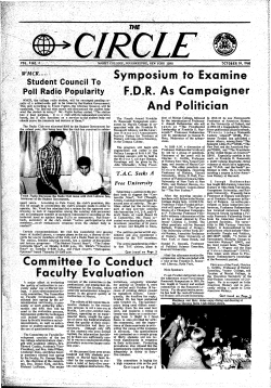 Symposium to Examine Poll Radio Popularity F.D.R. As Campaigner