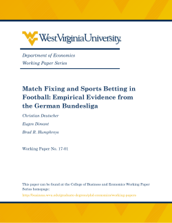 Match Fixing and Sports Betting in Football: Empirical Evidence from