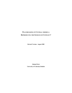 Peacebuilding in Central America