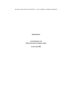 Agreement concerning the Participation of Employees in Allianz SE
