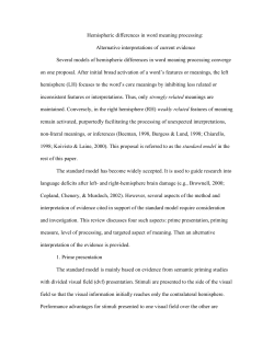 Hemispheric Differences in Word Meaning Processing