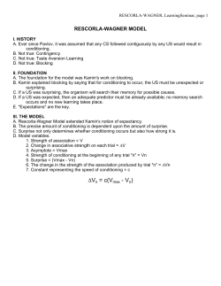 Rescorla-Wagner Model