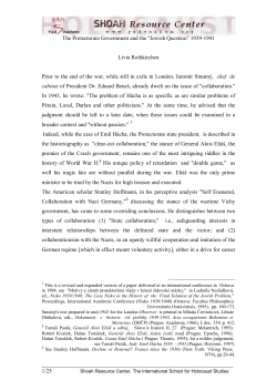 25/1 The Protectorate Government and the "Jewish Question" 1939