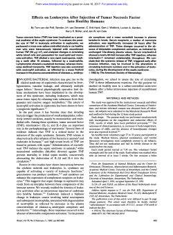 Effects on Leukocytes After Injection of Tumor