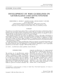 development of who guidelines on generalized cost