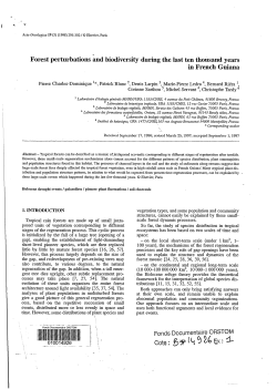Forest perturbations and biodiversity during the last ten thousand