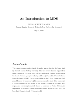 An Introduction to MDS