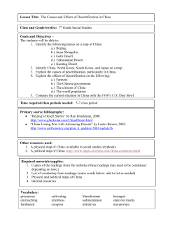 Lesson Title: The Causes and Effects of Desertification in China