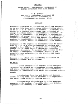 MAGMA ENERGY: ENGINEERING FEASIBILITY OF