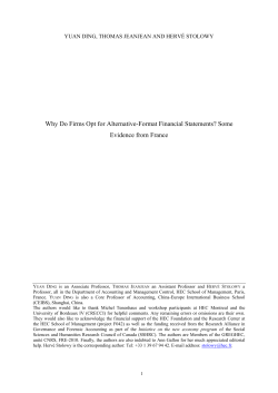 DETERMINANTS OF FINANCIAL STATEMENTS` FORMAT