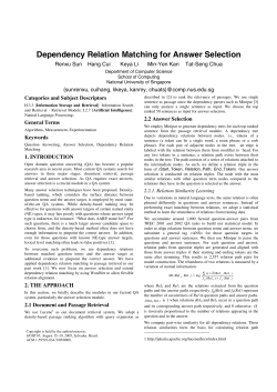 Dependency Relation Matching for Answer Selection