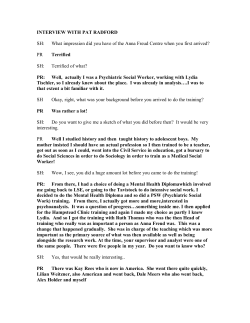 INTERVIEW WITH PAT RADFORD SH: What impression did you