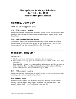 2008 RockyGrass Academy Schedule
