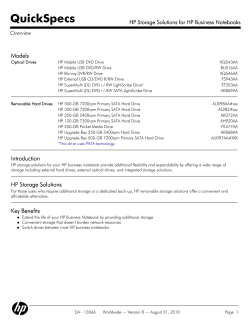 HP Storage Solutions for HP Business Notebooks