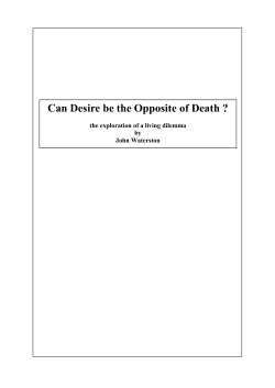 Can Desire be the Opposite of Death