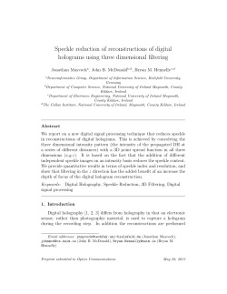 Speckle reduction of reconstructions of digital holograms using three