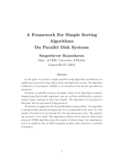 A Framework For Simple Sorting Algorithms On Parallel Disk Systems