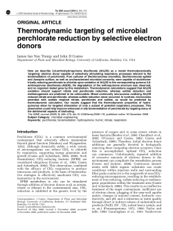Thermodynamic targeting of microbial perchlorate reduction