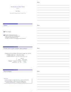 Introduction to Game Theory - Part II