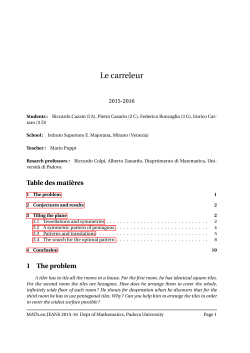 Le carreleur - Scuola di Scienze
