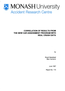 Correlation of results from NCAP with real crash data