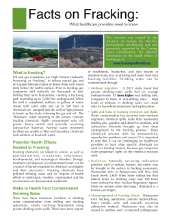 Fact on Fracking - Providers - Concerned Health Professionals of