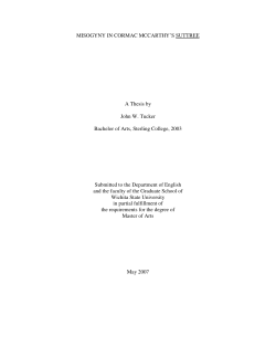 misogyny in cormac mccarthy`s suttree - SOAR Home