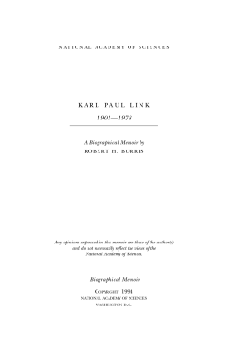 KARL PAUL LINK - National Academy of Sciences