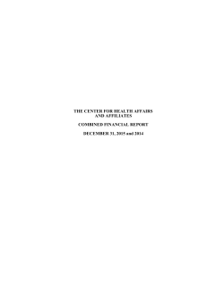 THE CENTER FOR HEALTH AFFAIRS AND AFFILIATES