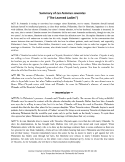 Summary of Les Femmes savantes (&ldquo;The Learned Ladies&rdquo;)