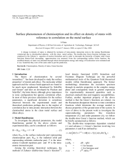Surface phenomenon of chemisorption and its effect on density of