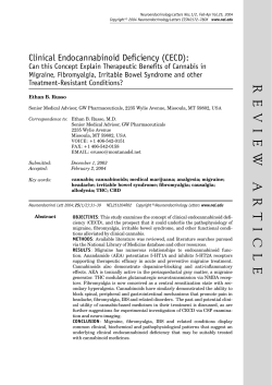 Clinical Endocannabinoid Deficiency (CECD)