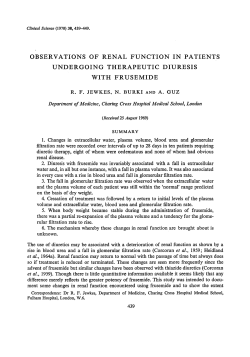 Observations of Renal Function in Patients