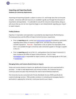 Importing and Exporting Goods