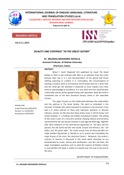 duality and contrast "in the great gatsby"