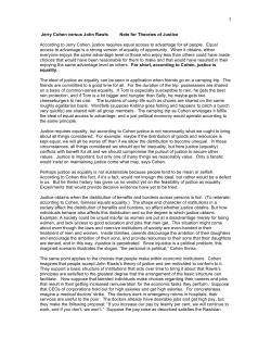 Jerry Cohen versus John Rawls.