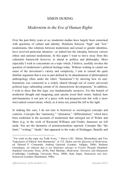 Modernism in the Era of Human Rights